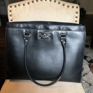 Black leather Kate Spade Bag (Fits Laptop)